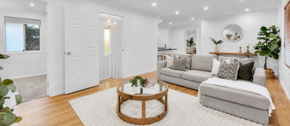 Alpine hybrid flooring in Swiss Oak in a bright Australian living area