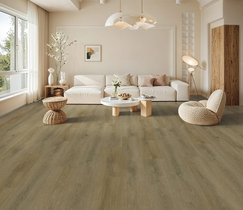 How To Clean Vinyl Floors Without Damaging Them 2 Light timber-look vinyl plank flooring in a modern Australian living and kitchen space