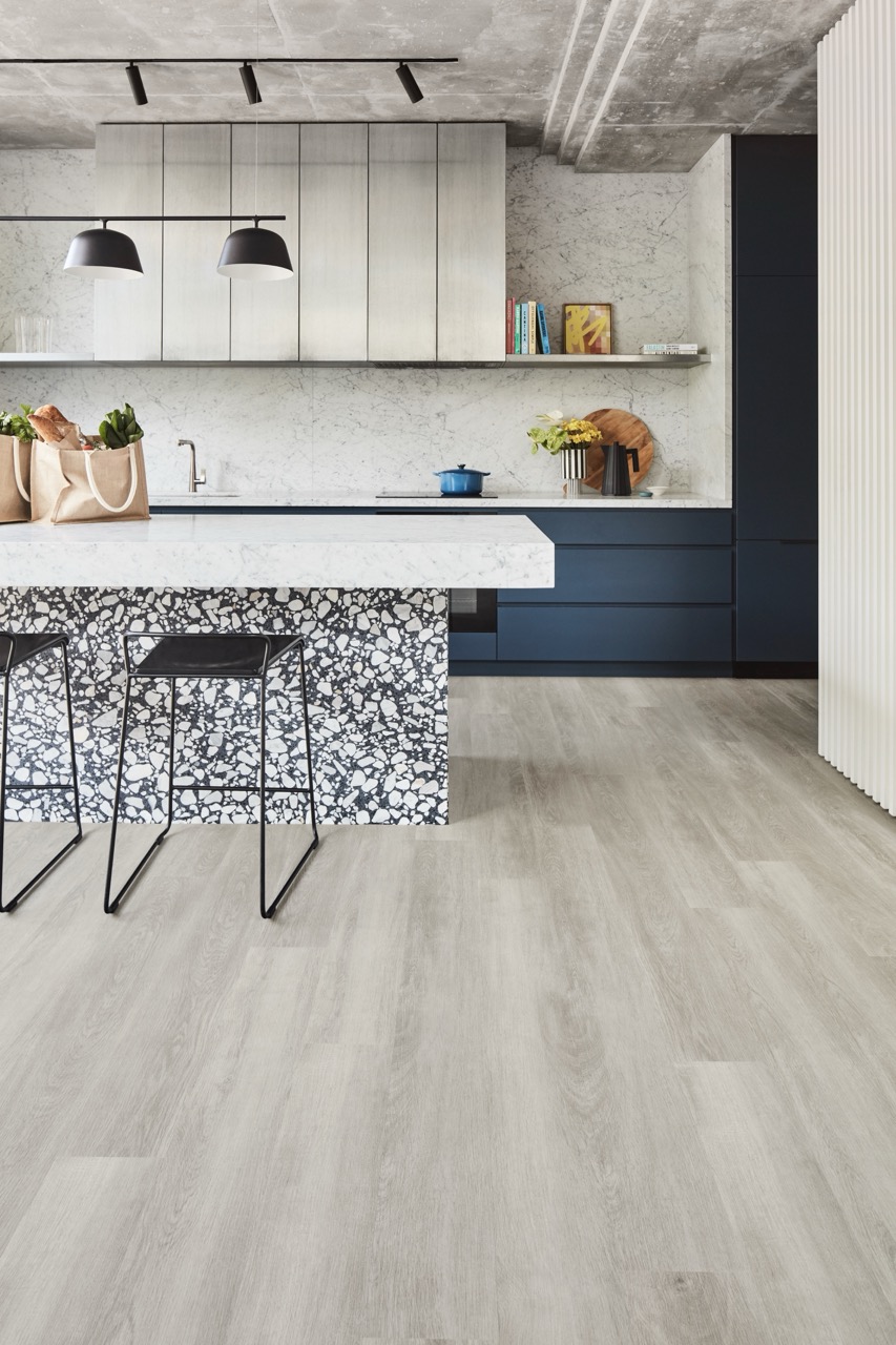Light grey laminate flooring available now from Beare Flooring.