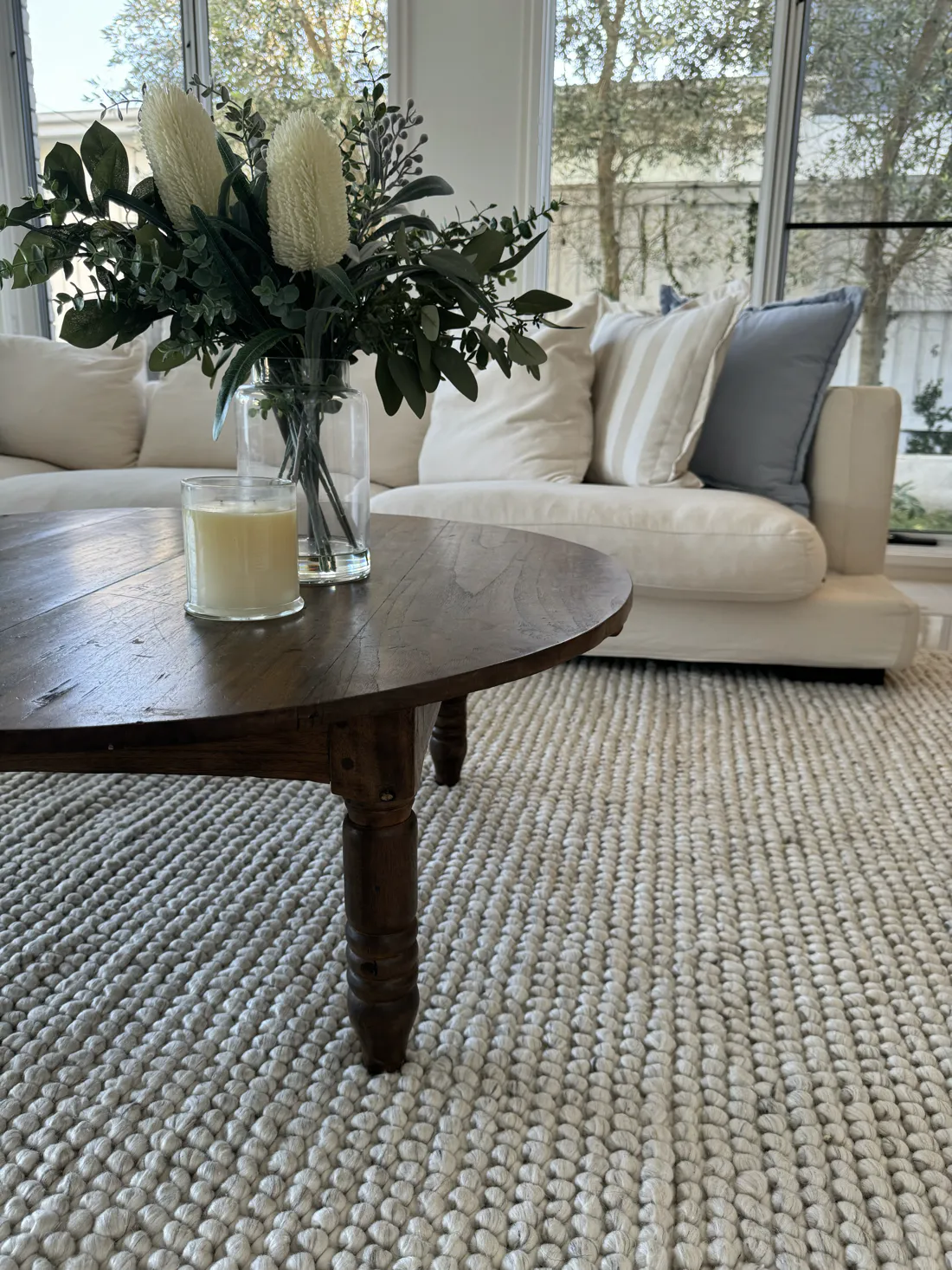 Cream textured wool rug available now from Beare Flooring